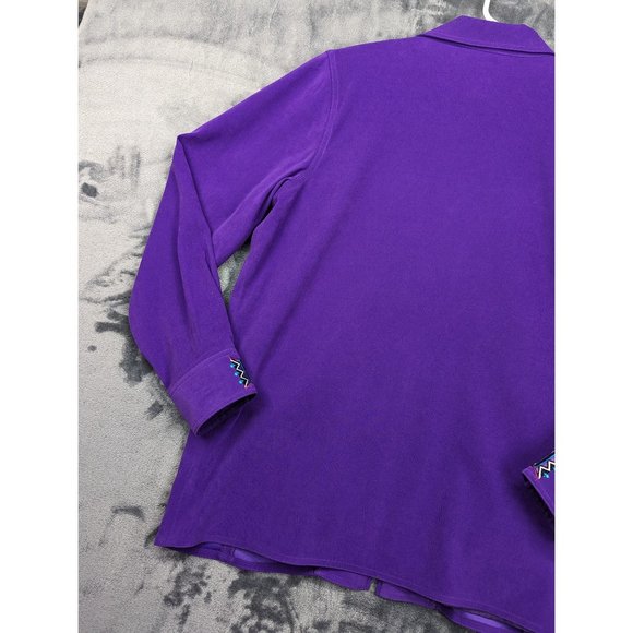 VTG Bob Mackie Western Jacket Size M Beaded Southwestern Artsy Rodeo USA Purple - Picture 12 of 16